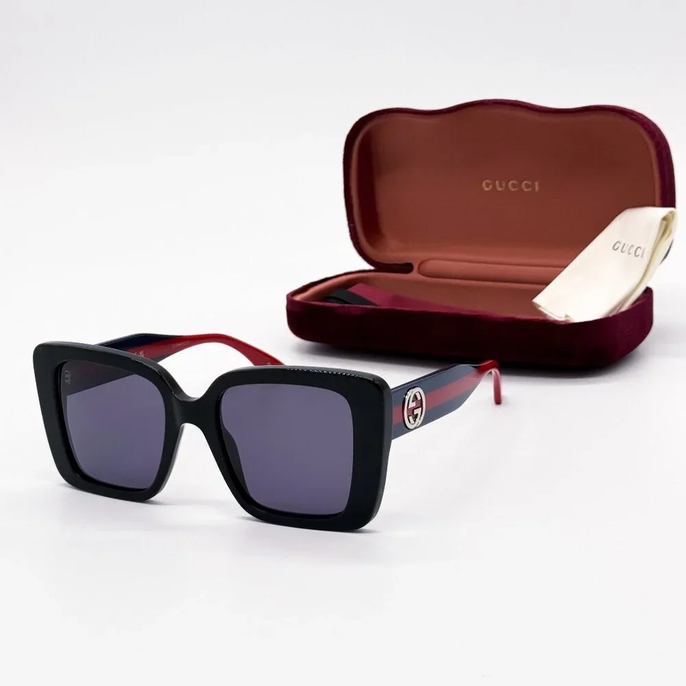 NEW GUCCI GG1861S 004 WOMEN SHINY BLACK SUNGLASSES GUCCI